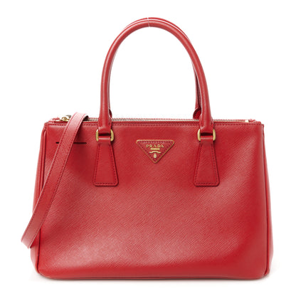 Prada Saffiano Small Galleria Double Zip Tote Fuoco 1 of 11