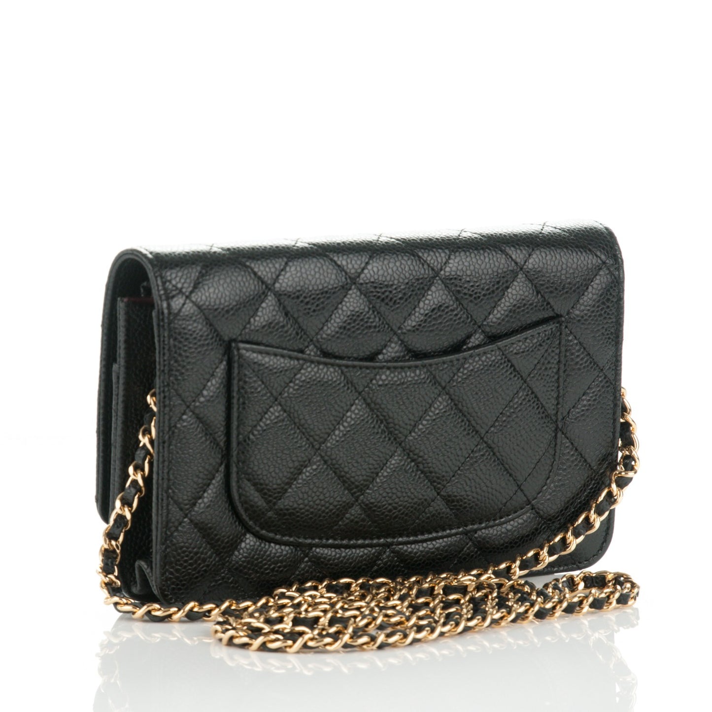 Caviar Quilted Wallet On Chain WOC Black