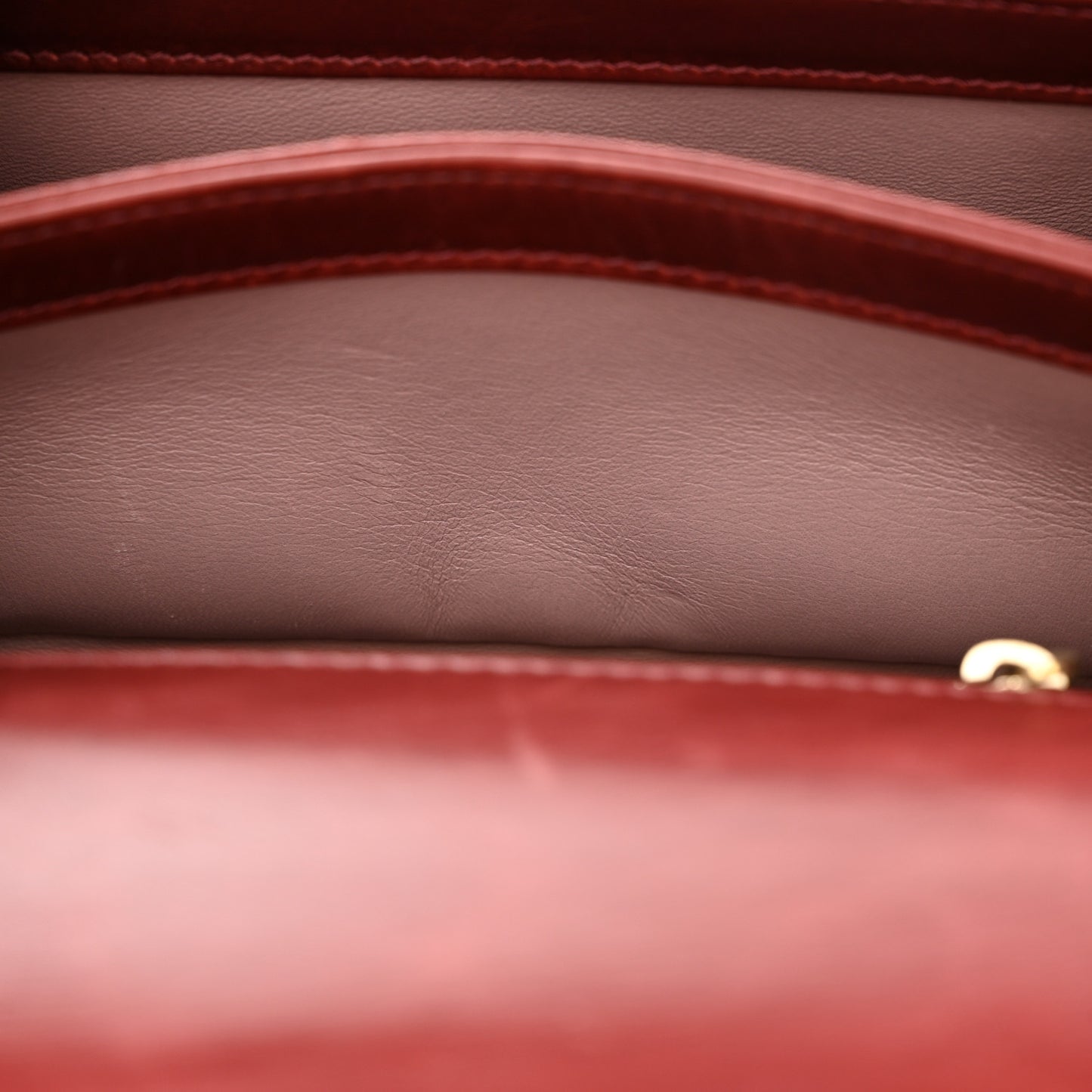 Iridescent Calfskin Quilted Mini Straight Lined Flap Red