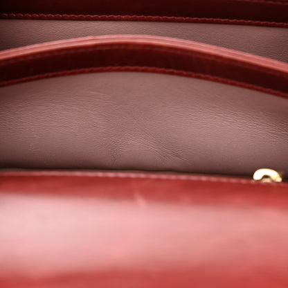 Chanel Iridescent Calfskin Quilted Mini Straight Lined Flap Red 12 of 14