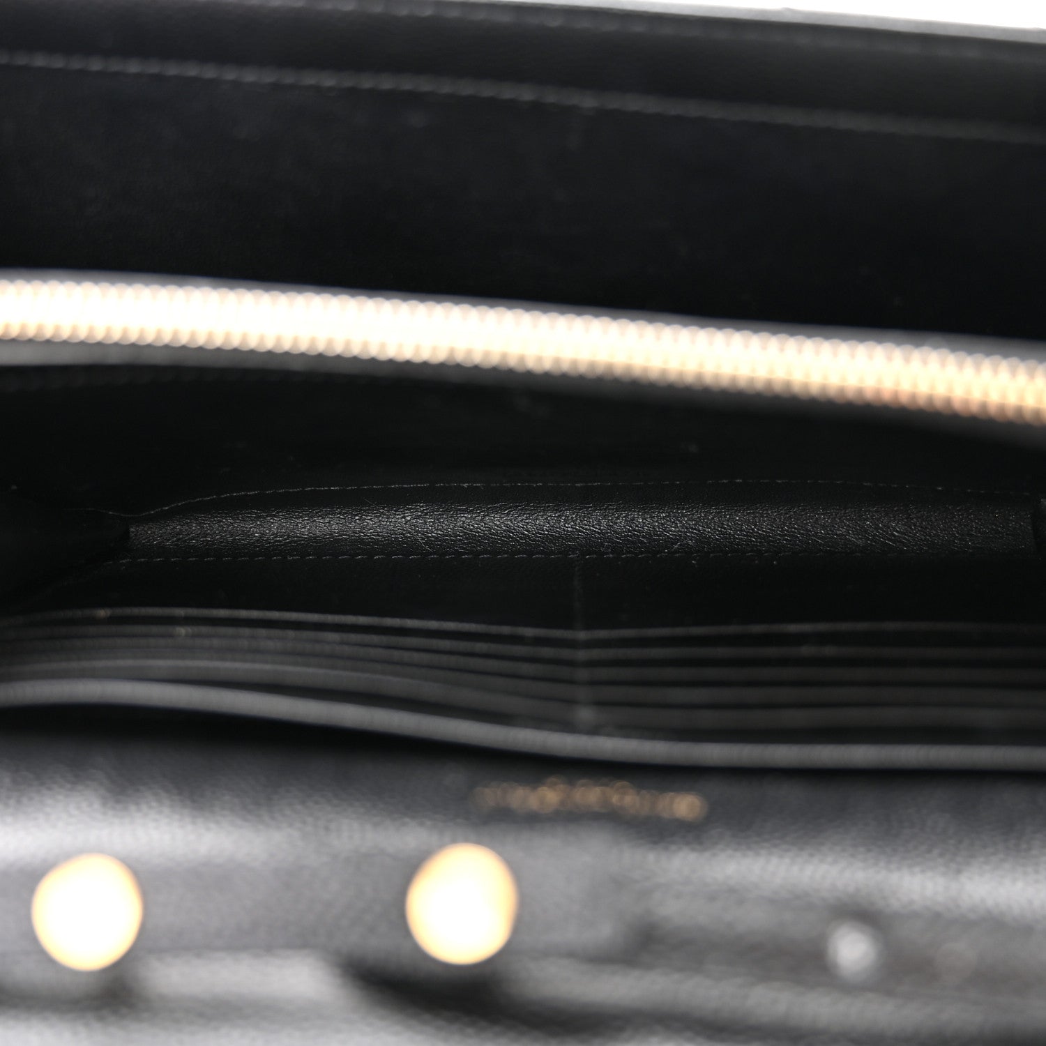 Saint Laurent Grain De Poudre Matelasse Chevron Monogram Chain Wallet Black 6 of 11