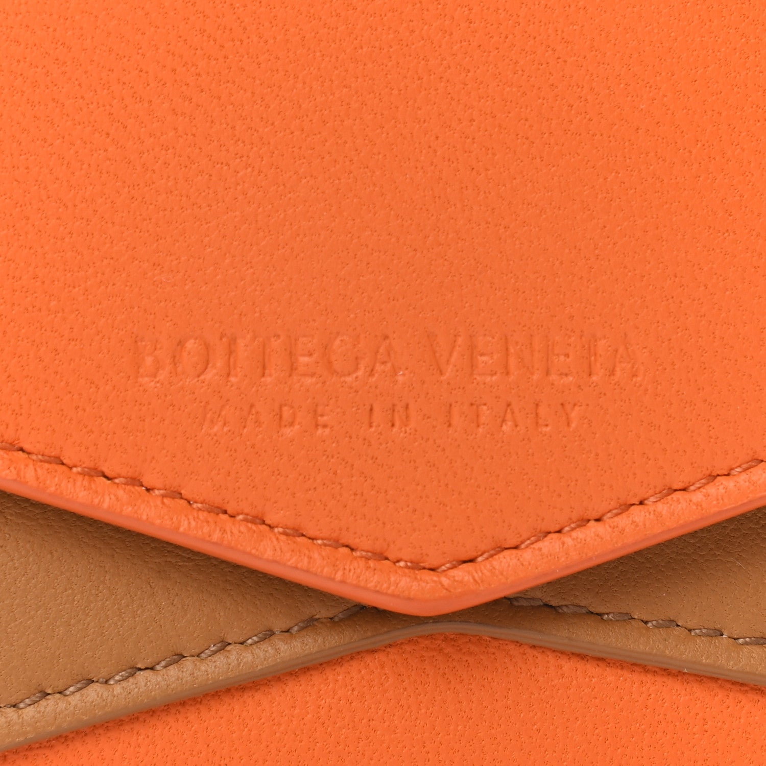 Bottega Veneta Bi-Color Trifold Wallet Orange 6 of 7