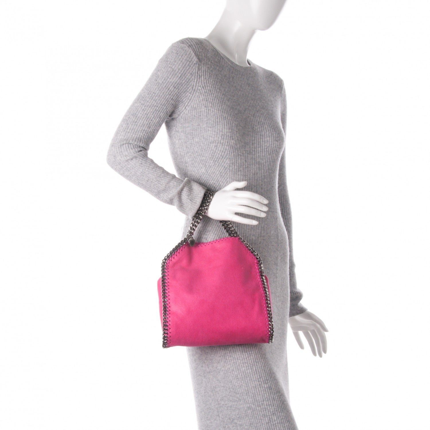 Stella McCartney Shaggy Deer Mini Falabella Tote Hot Pink 3 of 9