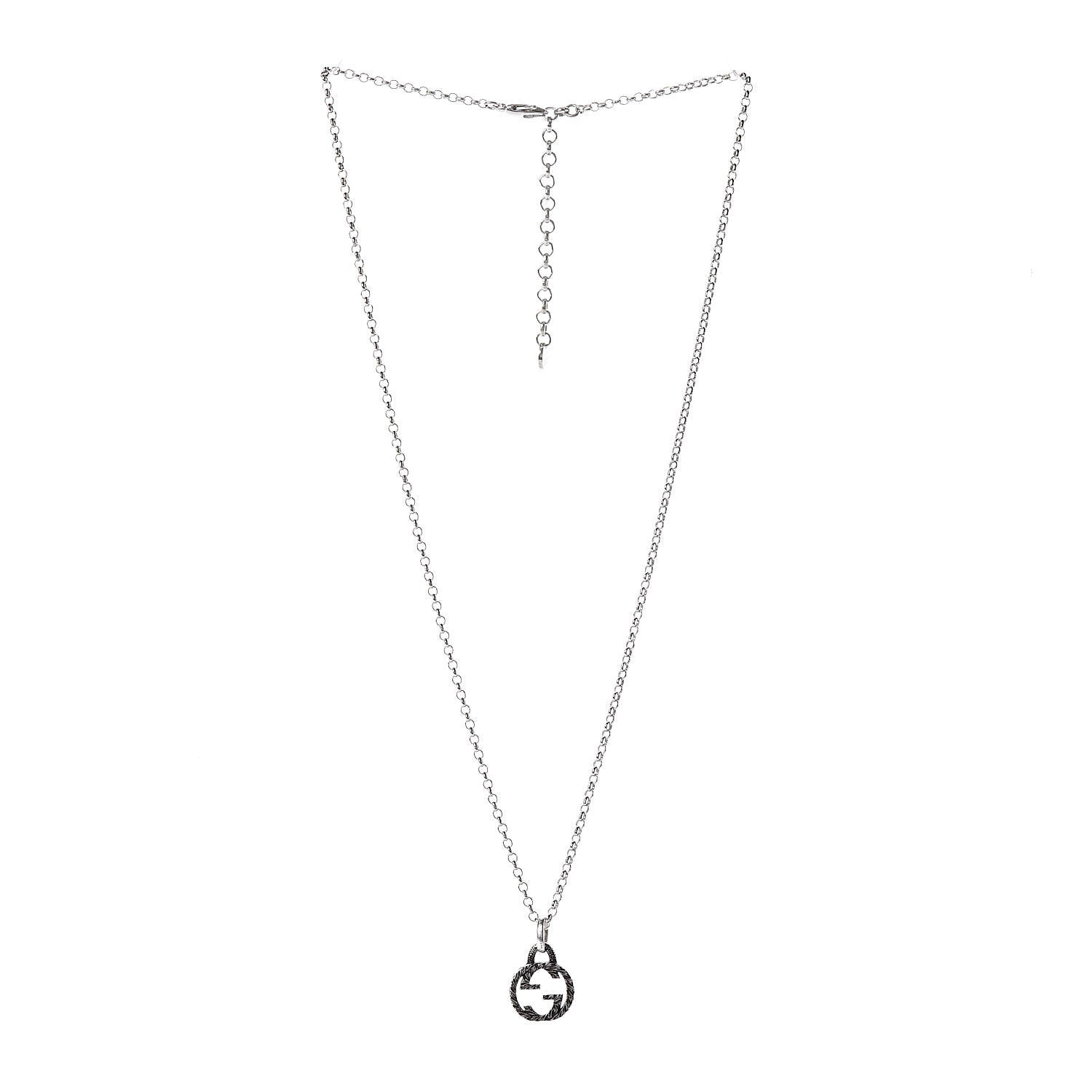 Gucci Sterling Silver Interlocking G Pendant Necklace 3 of 5