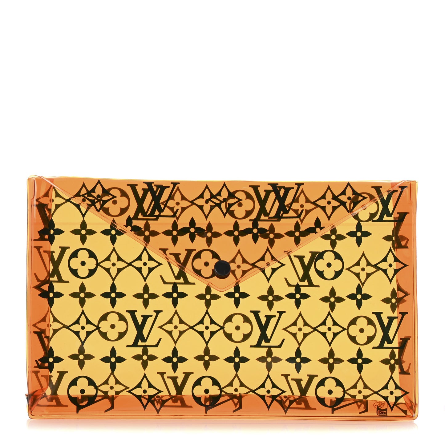 PVC Monogram Printed Envelope Pouch Orange