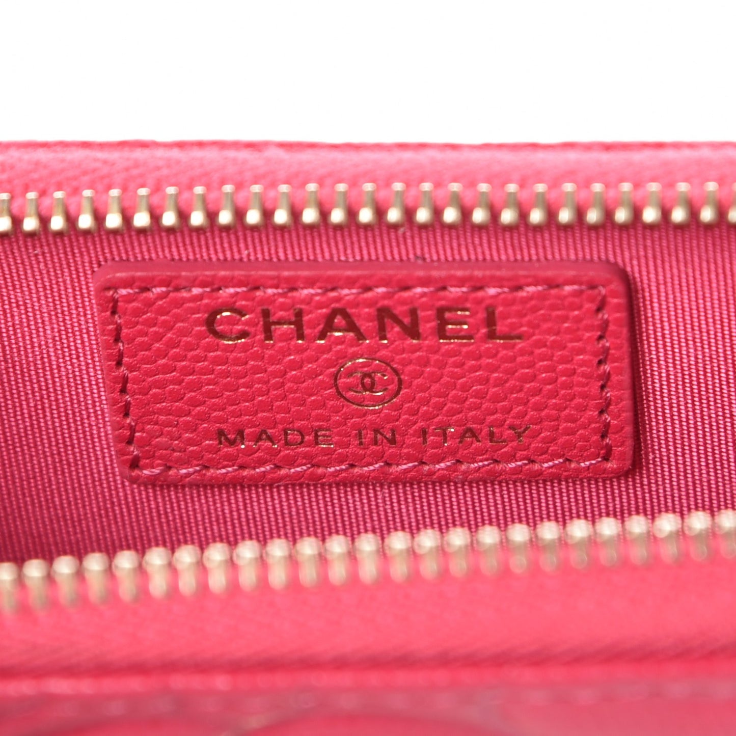 Caviar Camellia Embossed Key Holder Case Fuchsia