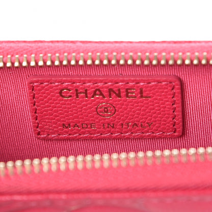 Chanel Caviar Camellia Embossed Key Holder Case Fuchsia 6 of 8