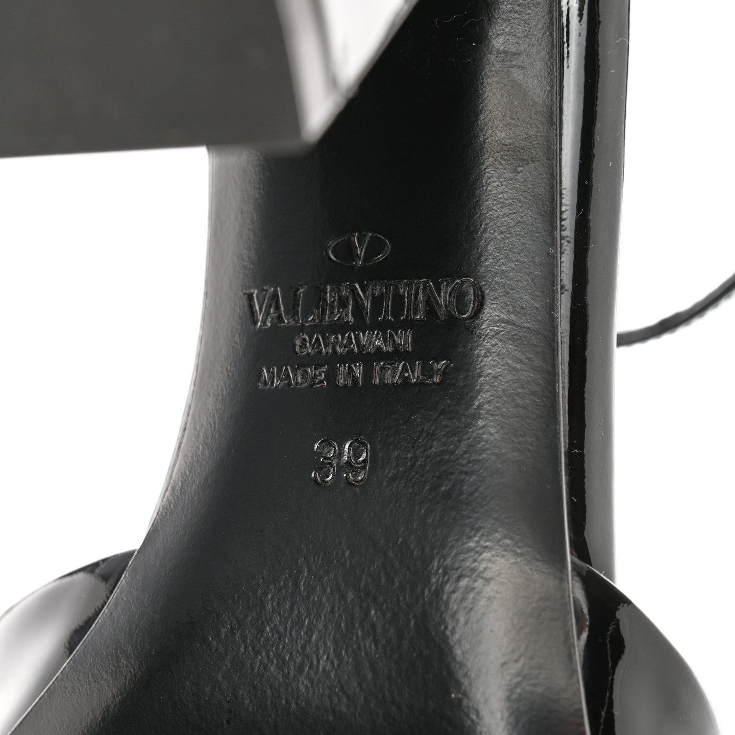 Valentino Garavani Patent Tonal One Stud Ankle Strap 90mm Block Heel Pumps 39 Black 8 of 11