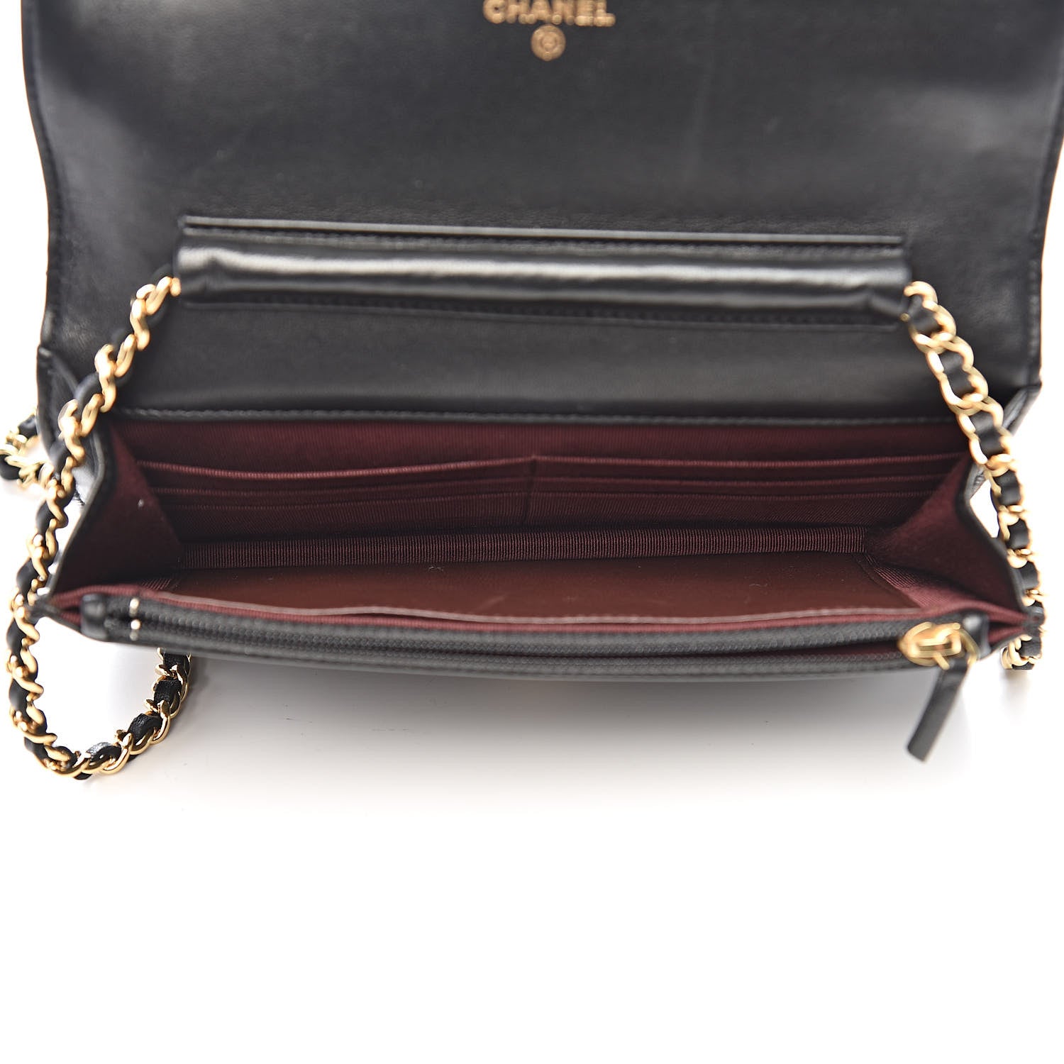 Chanel Lambskin Quilted Wallet On Chain WOC Black 5 of 12