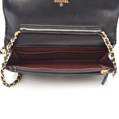 Chanel Lambskin Quilted Wallet On Chain WOC Black 5 of 12