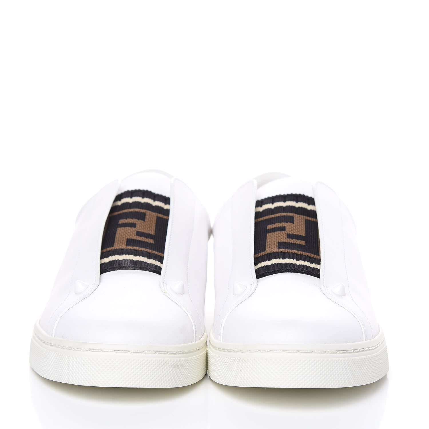 Fendi Vitello FF Rockoclick Slip On Sneakers 41 White 2 of 11