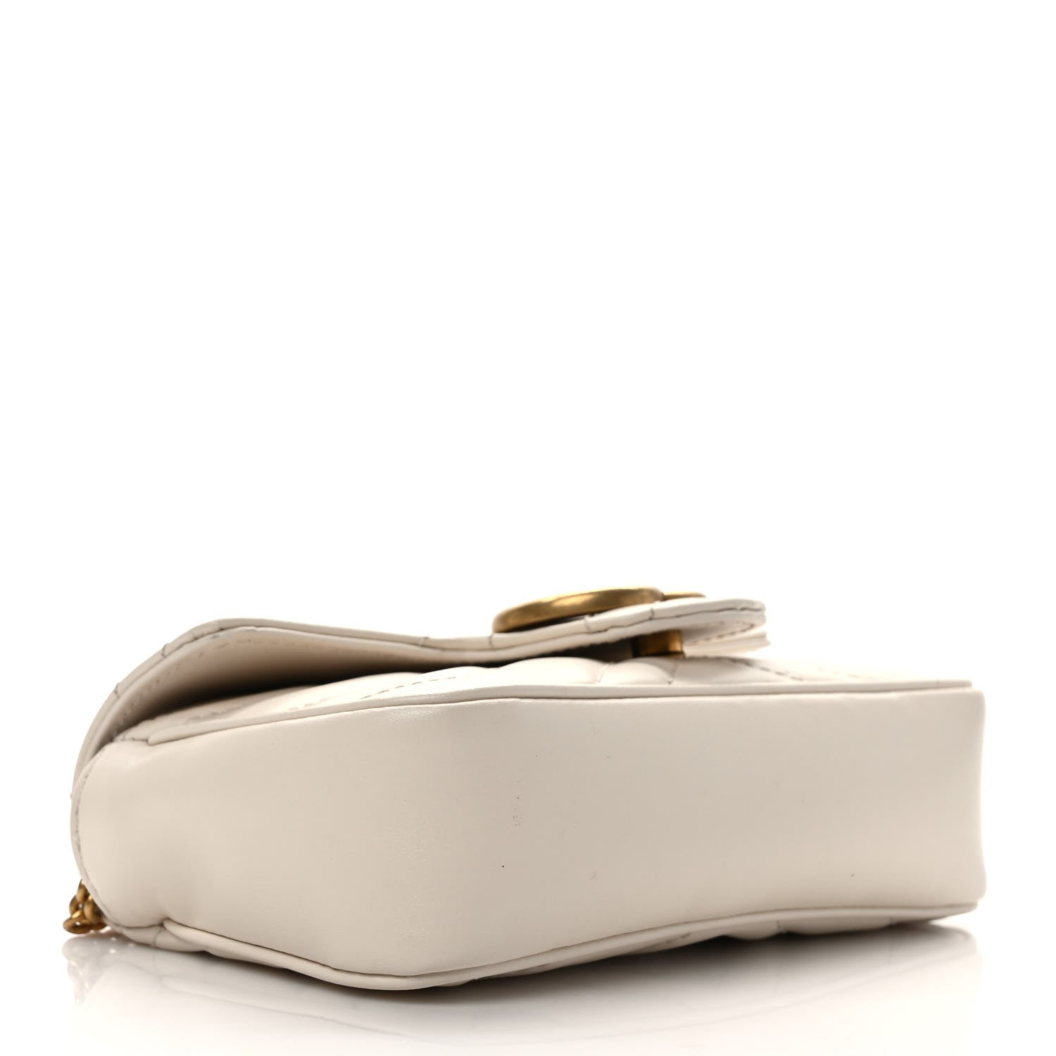 Gucci Calfskin Matelasse Super Mini GG Marmont Shoulder Bag White 4 of 10
