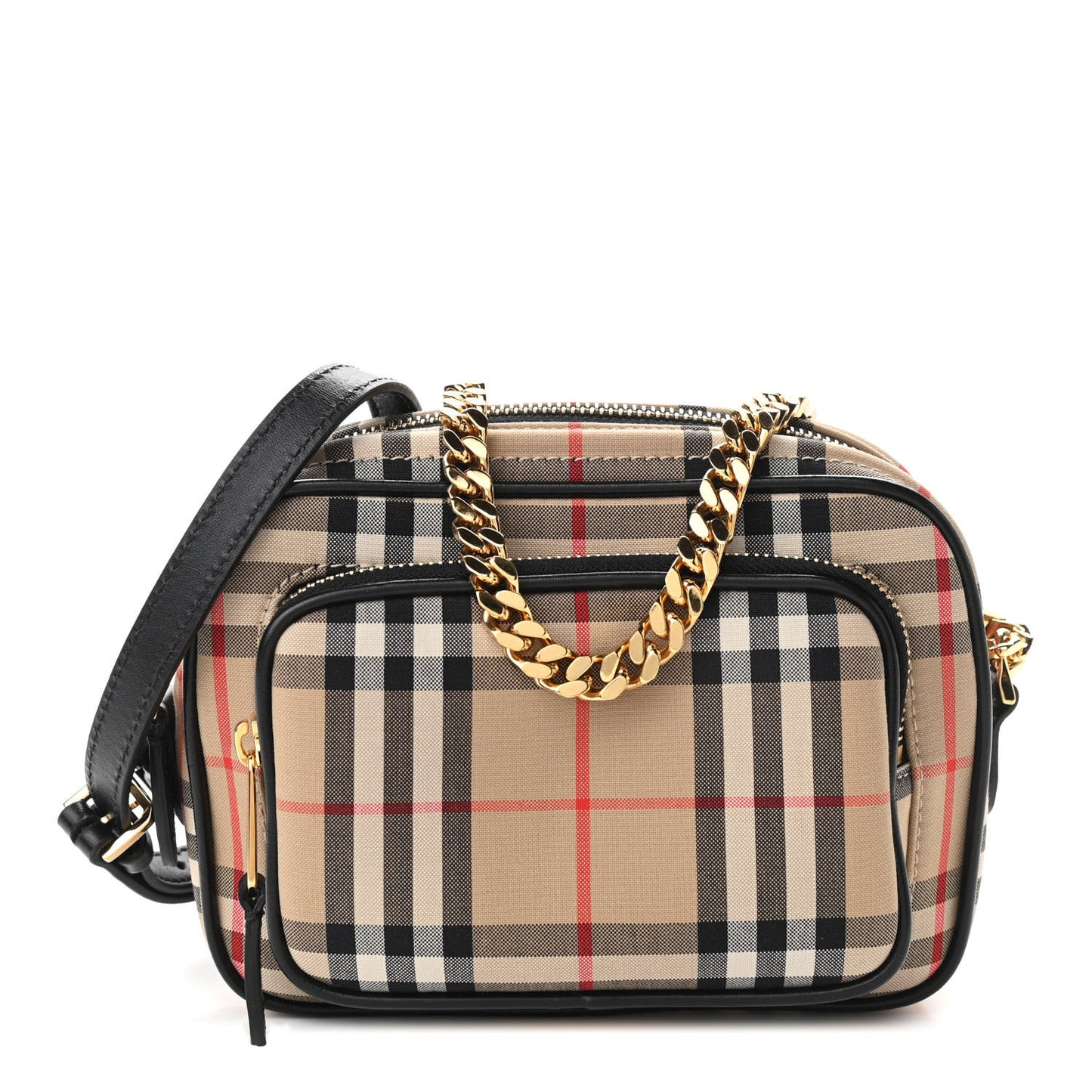 Calfskin Vintage Check Camera Bag Archive Beige