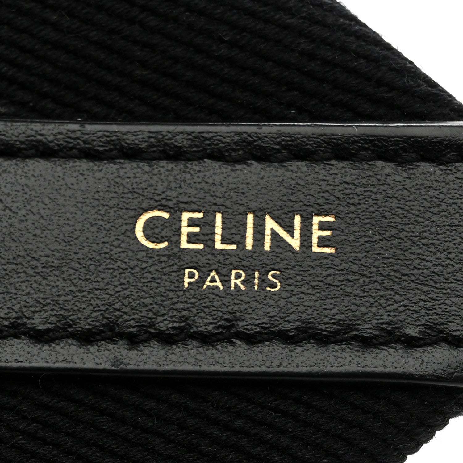 Celine Jacquard Wool Logo Short Strap Black Beige 4 of 5