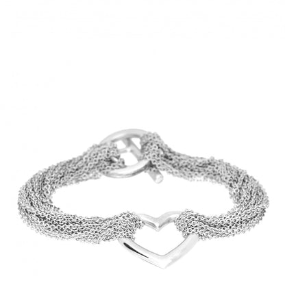 Tiffany Sterling Silver Heart Mesh Bracelet 1 of 4