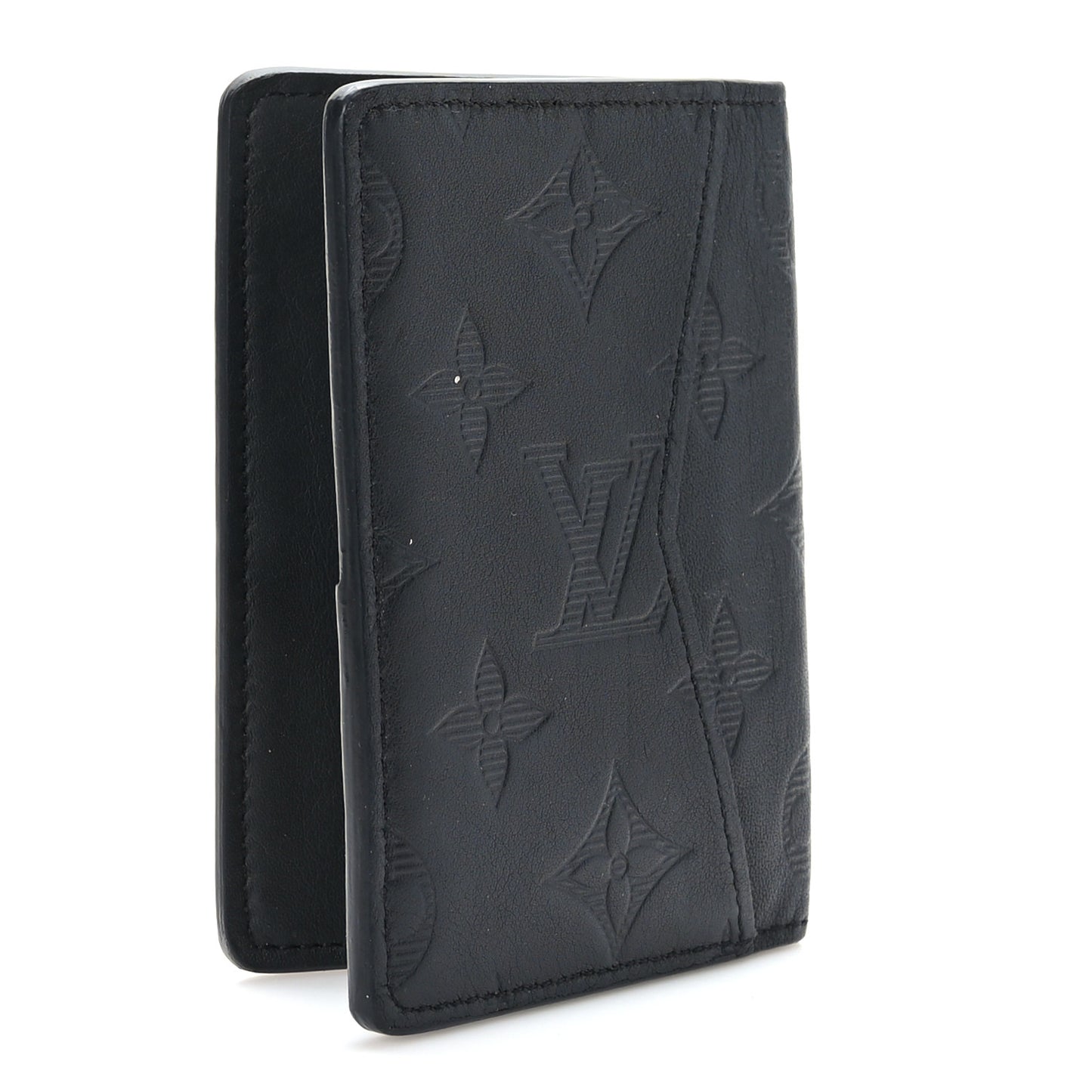 Calfskin Monogram Shadow Pocket Organizer Black