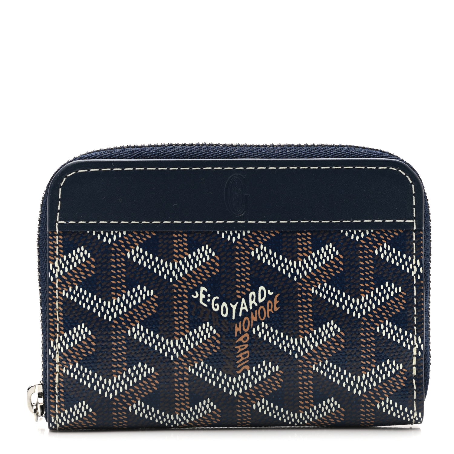 Goyard Goyardine Matignon PM Wallet Navy 1 of 7