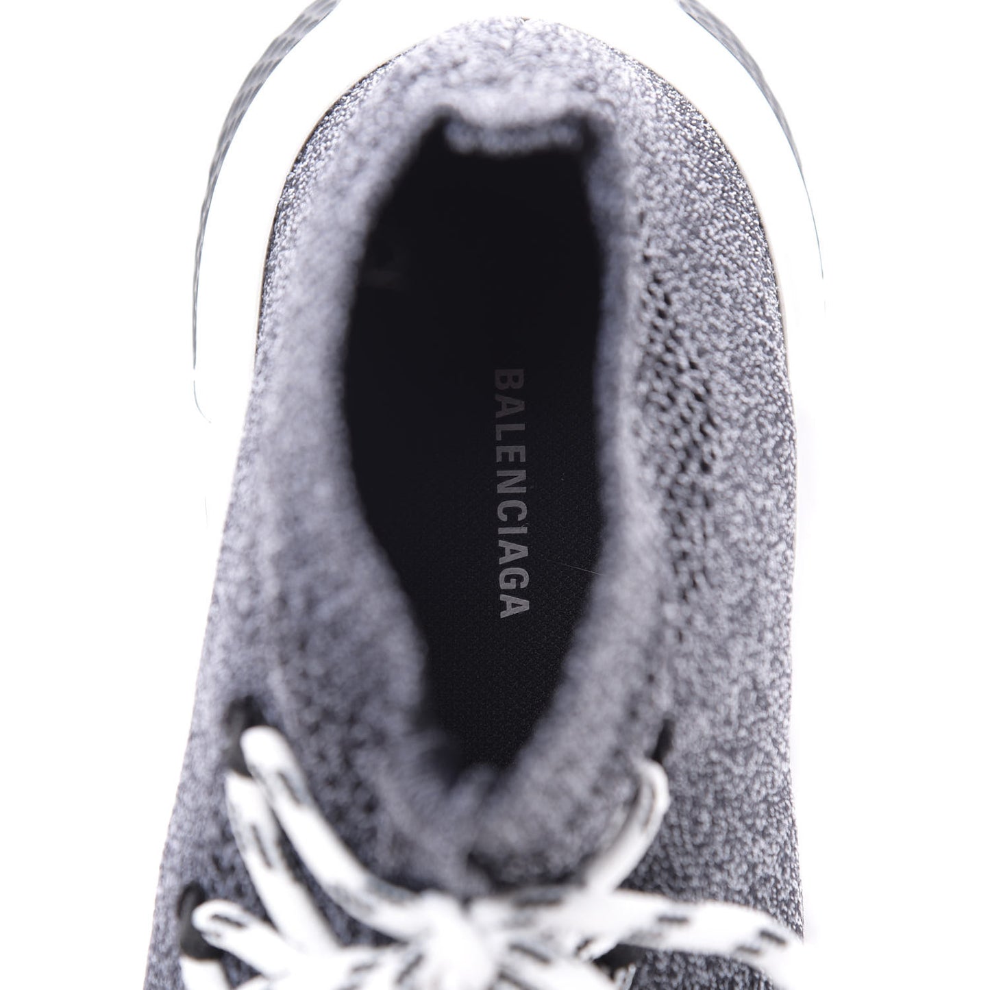 Chine Knit Bi-Color Sole Womens Speed Lace Up Sneakers 40 Black White