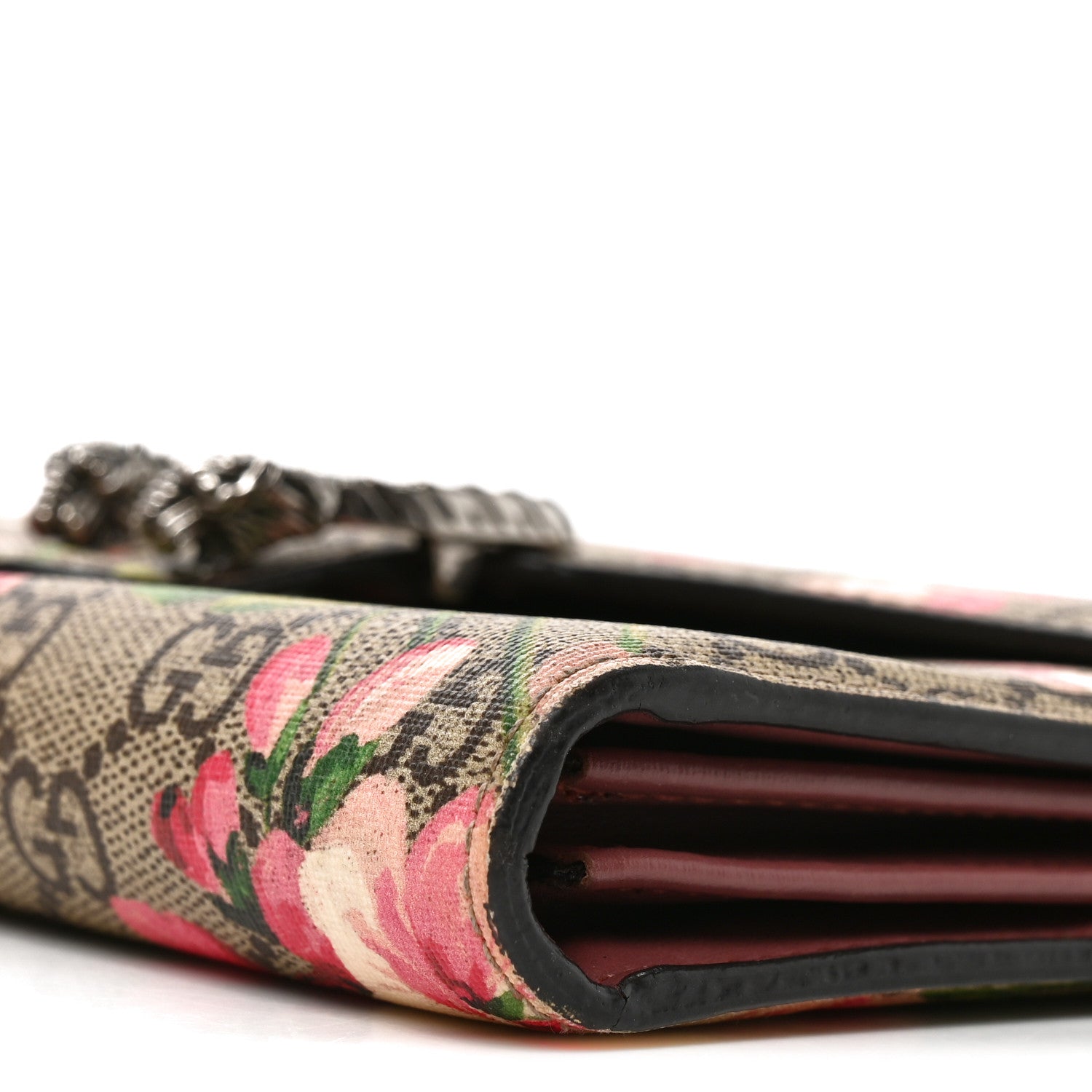 Gucci GG Supreme Monogram Blooms Mini Dionysus Chain Wallet Beige Multicolor Dry Rose 9 of 9