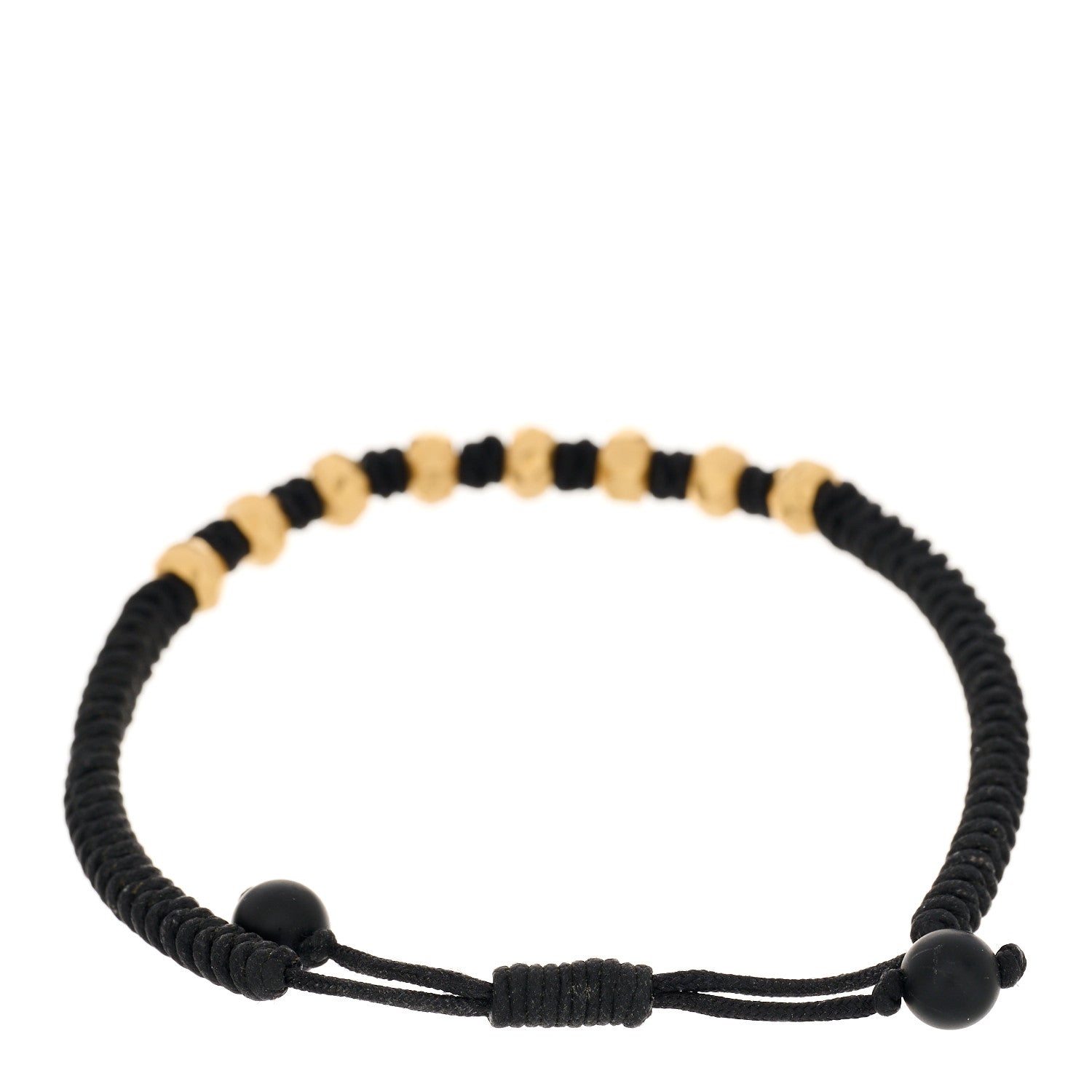David Yurman 18K Yellow Gold Nylon Fortune Woven Bracelet Black 2 of 3