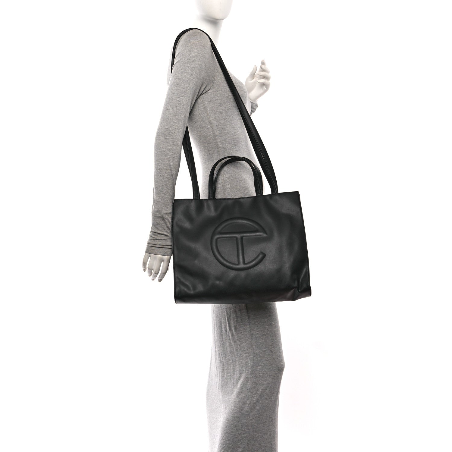 Telfar Vegan Leather Medium Shopping Bag Black 2 of 10
