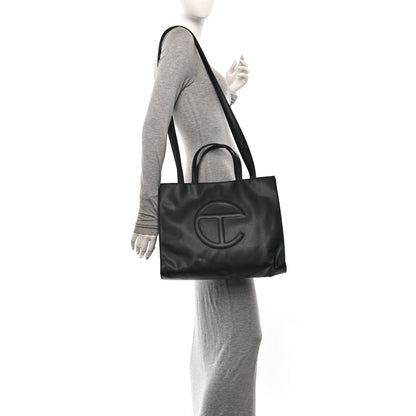 Telfar Vegan Leather Medium Shopping Bag Black 2 of 10