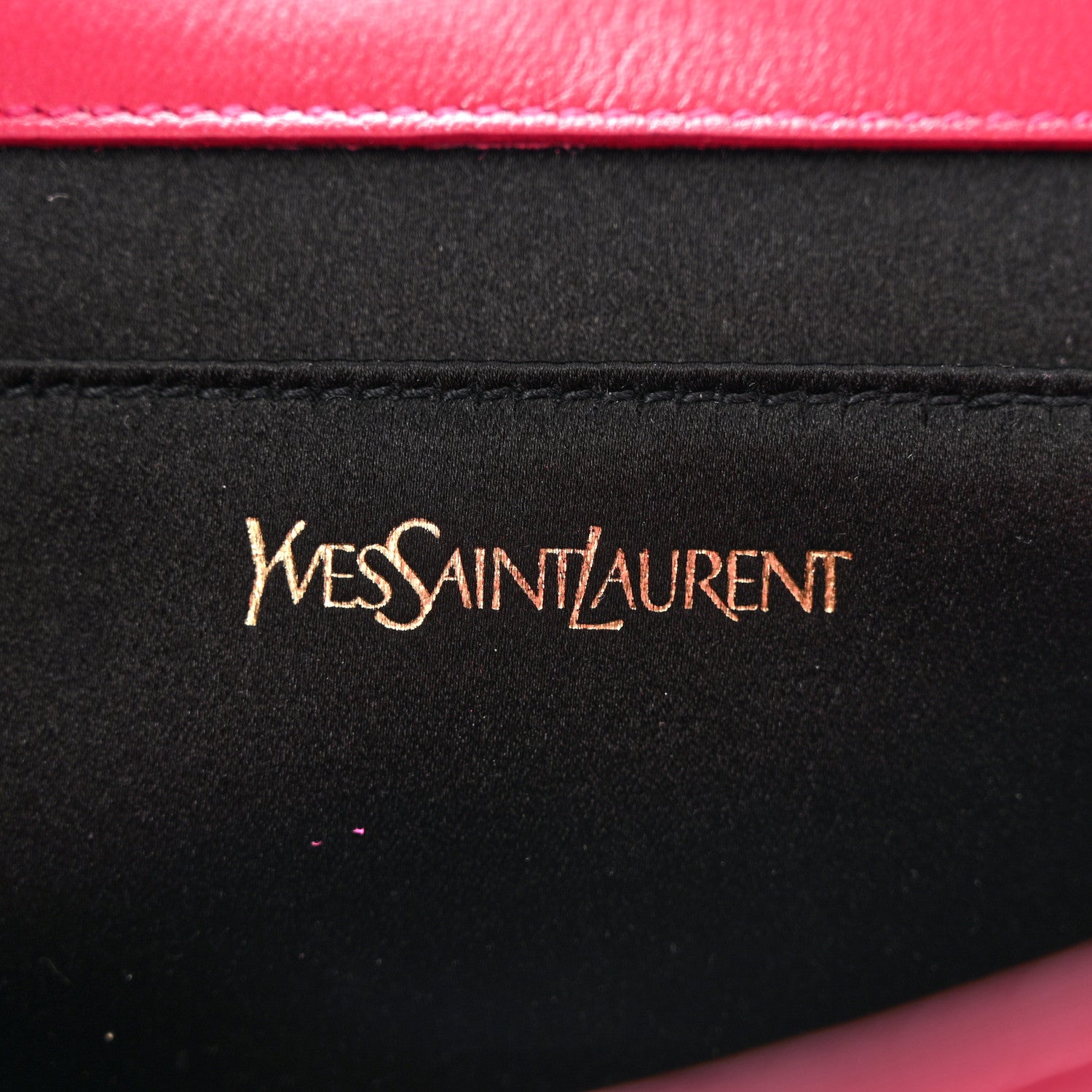 Saint Laurent Calfskin Monogram Large Belle De Jour Clutch Lipstick Fuchsia 6 of 9