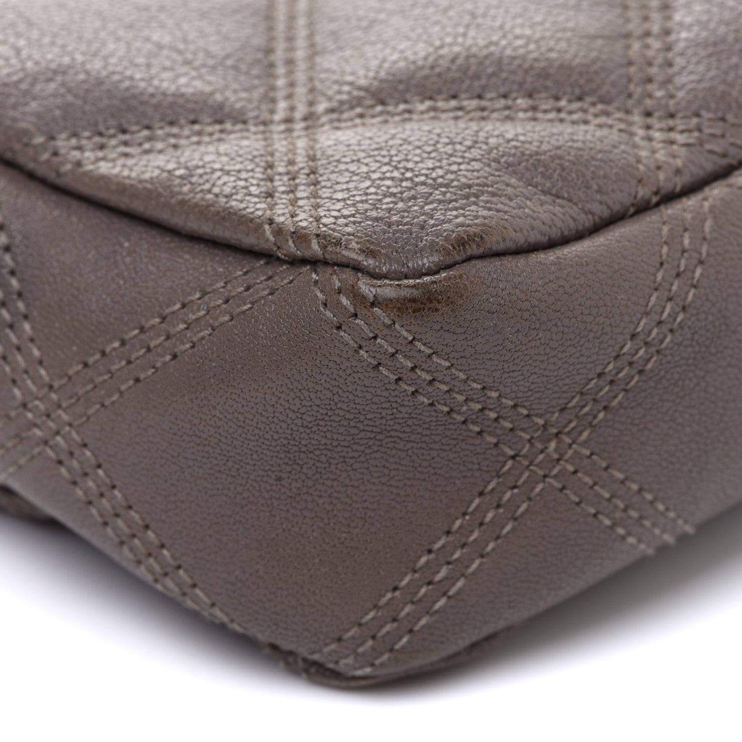 Saint Laurent Grained Lambskin Quilted Mini Becky Double Zip Bag Taupe 9 of 16