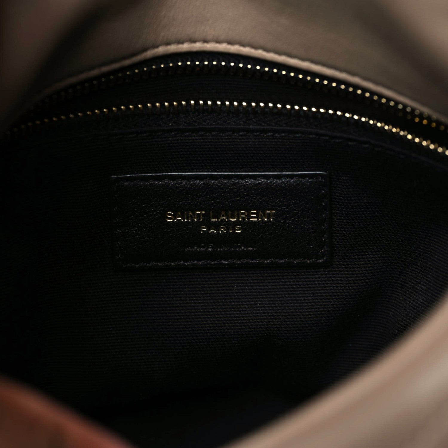 Saint Laurent Lambskin Quilted Toy Loulou Puffer Monogram Chain Satchel Dark Beige 5 of 10