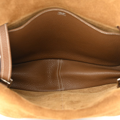 Hermes Taurillon Clemence Halzan 31 GM Etoupe 5 of 11