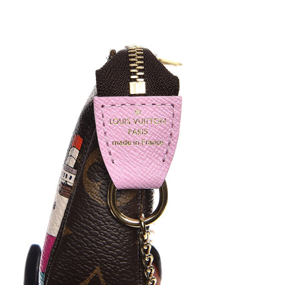 Louis Vuitton Monogram 2016 Christmas Animation Mini Pochette Accessories Rose Ballerine 7 of 8
