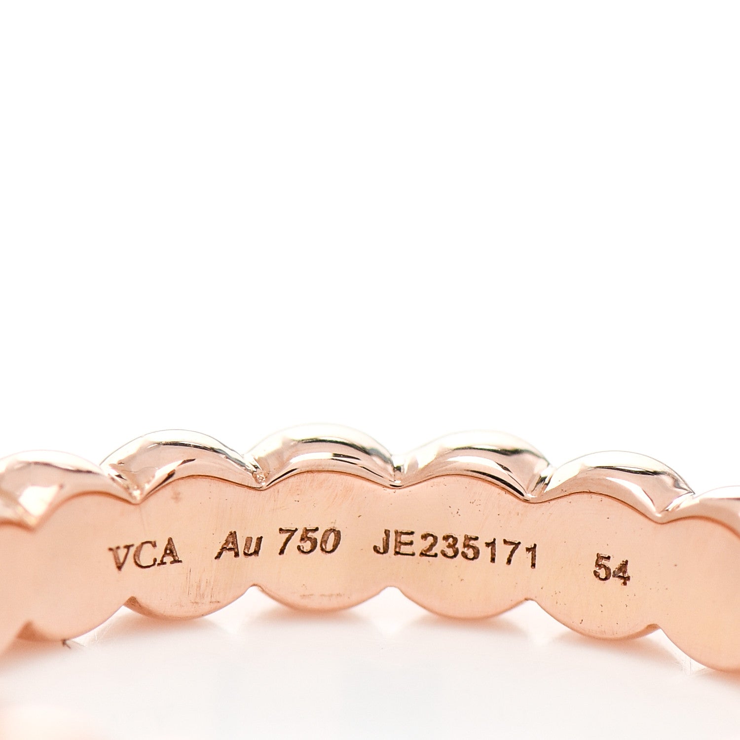 Van Cleef & Arpels 18K Rose Gold Medium Perlee Ring 54 6.75 4 of 5