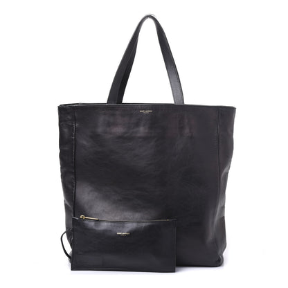 Saint Laurent Calfskin Suede North South Reversible Shopping Tote Black 1 of 10