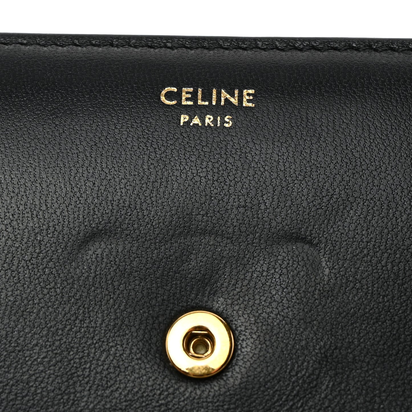 Shiny Smooth Lambskin Small Triomphe Wallet Black