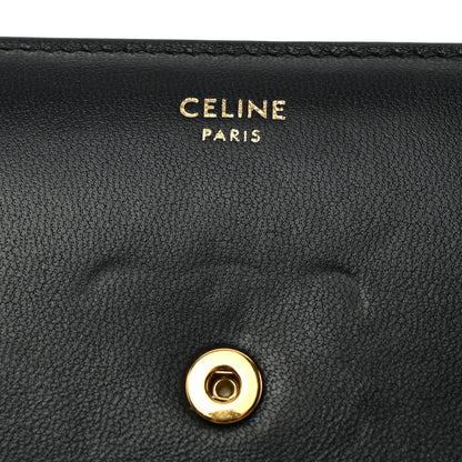 Celine Shiny Smooth Lambskin Small Triomphe Wallet Black 6 of 10