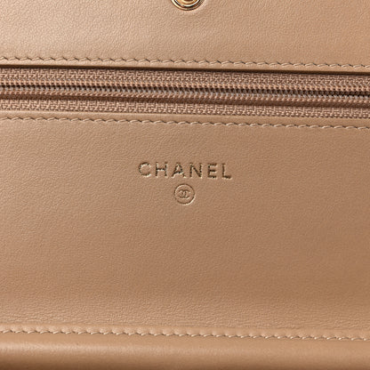Chanel Caviar Quilted CC Filigree Wallet On Chain WOC Beige 6 of 13