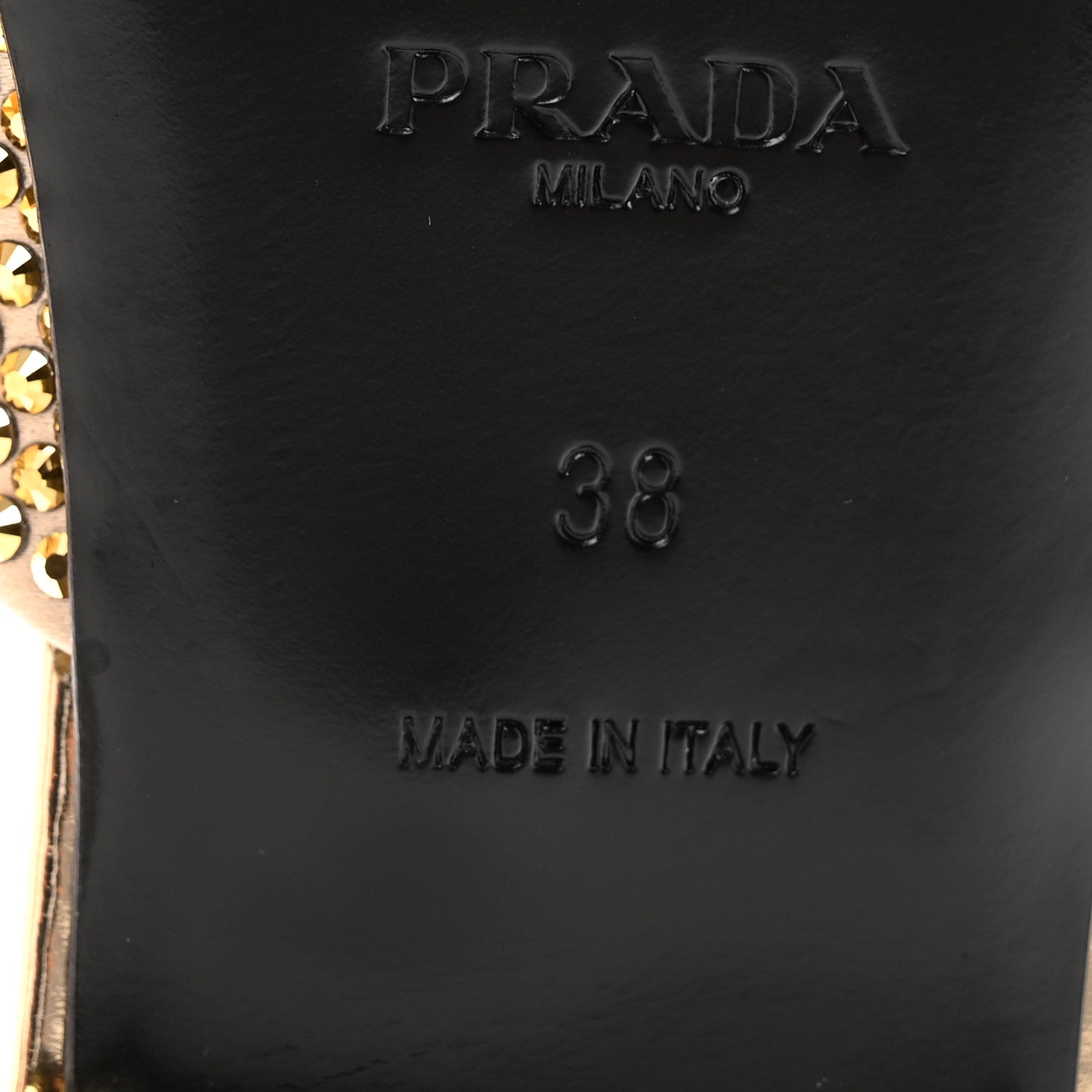 Prada Satin Crystal Logo 10mm Slide Sandals 38 Platino 7 of 9