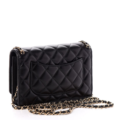 Chanel Lambskin Quilted Chain Around Wallet On Chain WOC Black 3 of 11