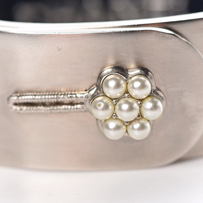 Chanel Metal Pearl CC Cuff Silver 6 of 16