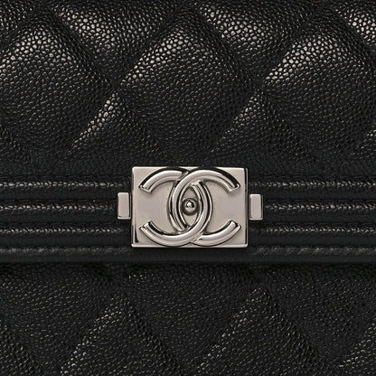 Chanel Caviar Quilted Medium Boy Flap Wallet Black 7 of 9