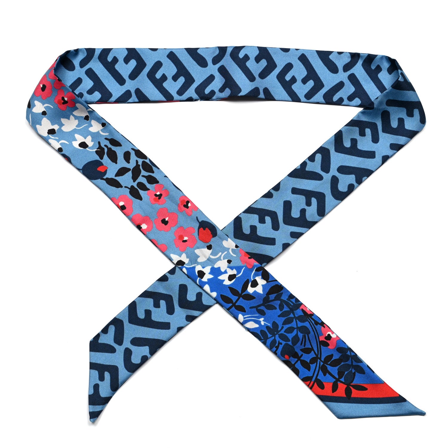 Fendi Silk Wrappy Bandeau Blue 1 of 5