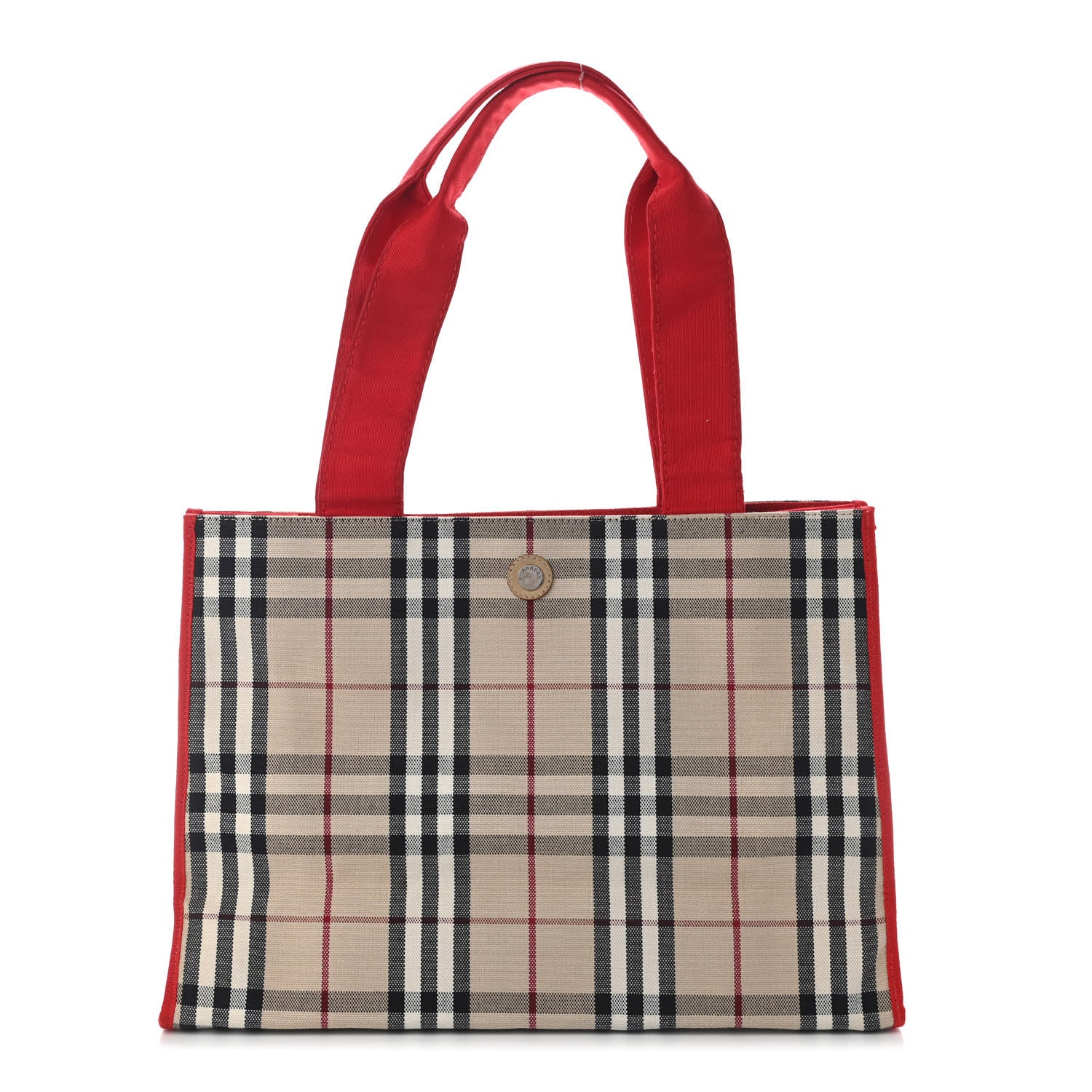 Burberry Vintage Check Tote Red 1 of 12