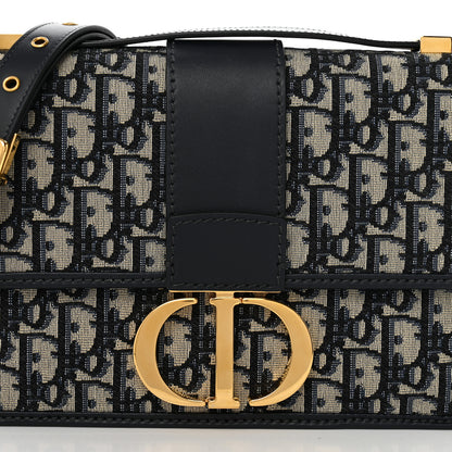 Christian Dior Oblique 30 Montaigne Flap Bag Blue 8 of 10