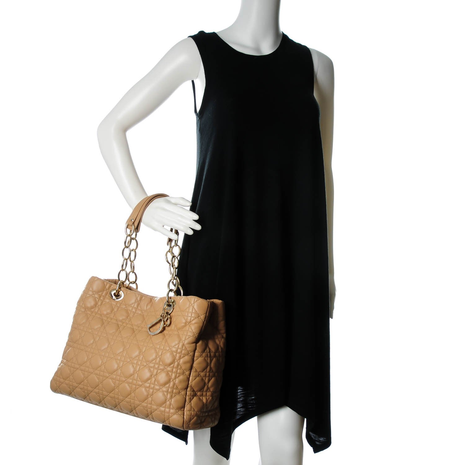 Christian Dior Lambskin Cannage Large Dior Soft Shopping Tote Beige 2 of 7