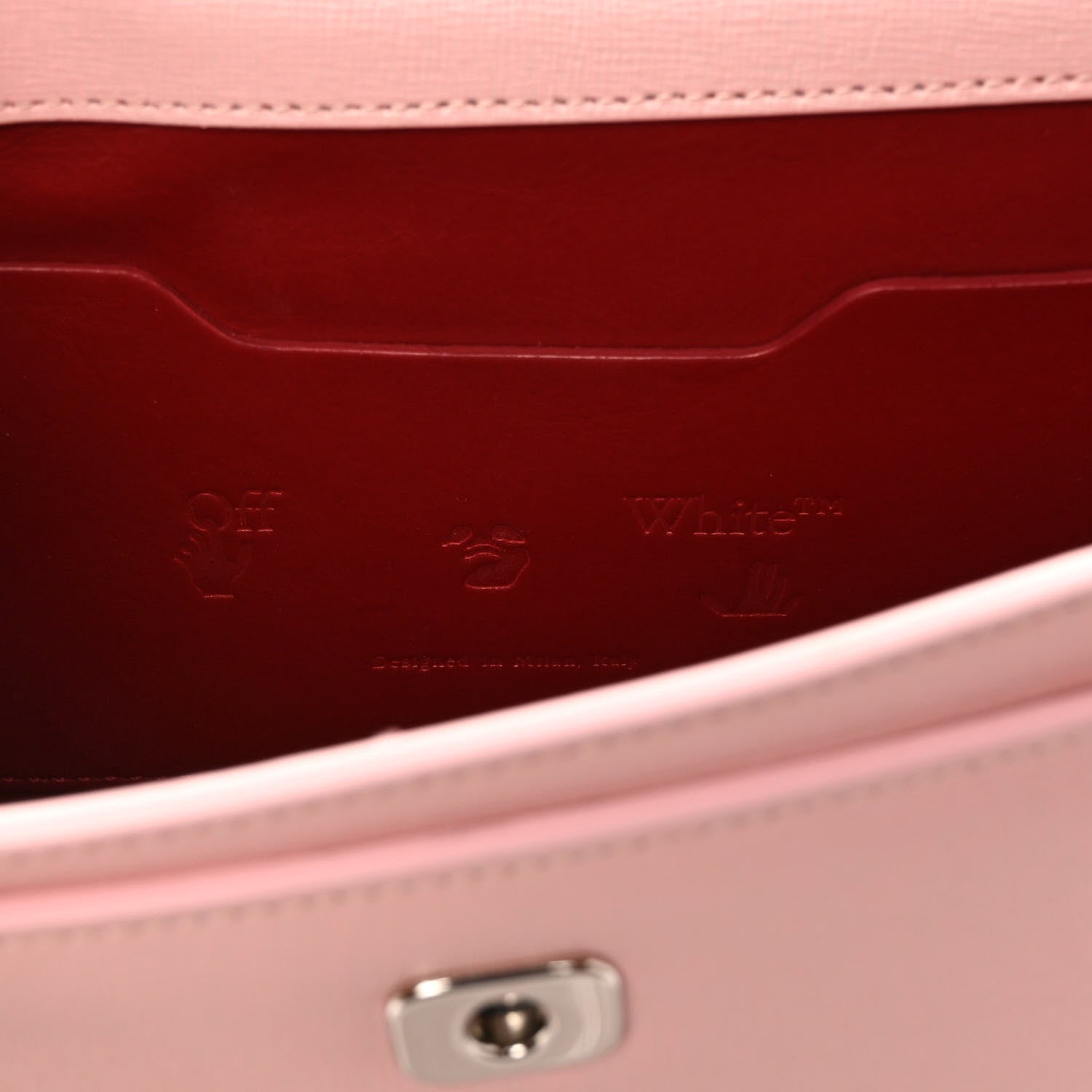 Off-White Saffiano Jitney 1.4 Top Handle Bag Pink 5 of 10