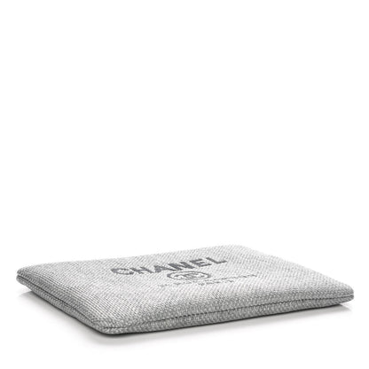 Chanel Canvas Large Deauville Pouch Grey 4 of 7