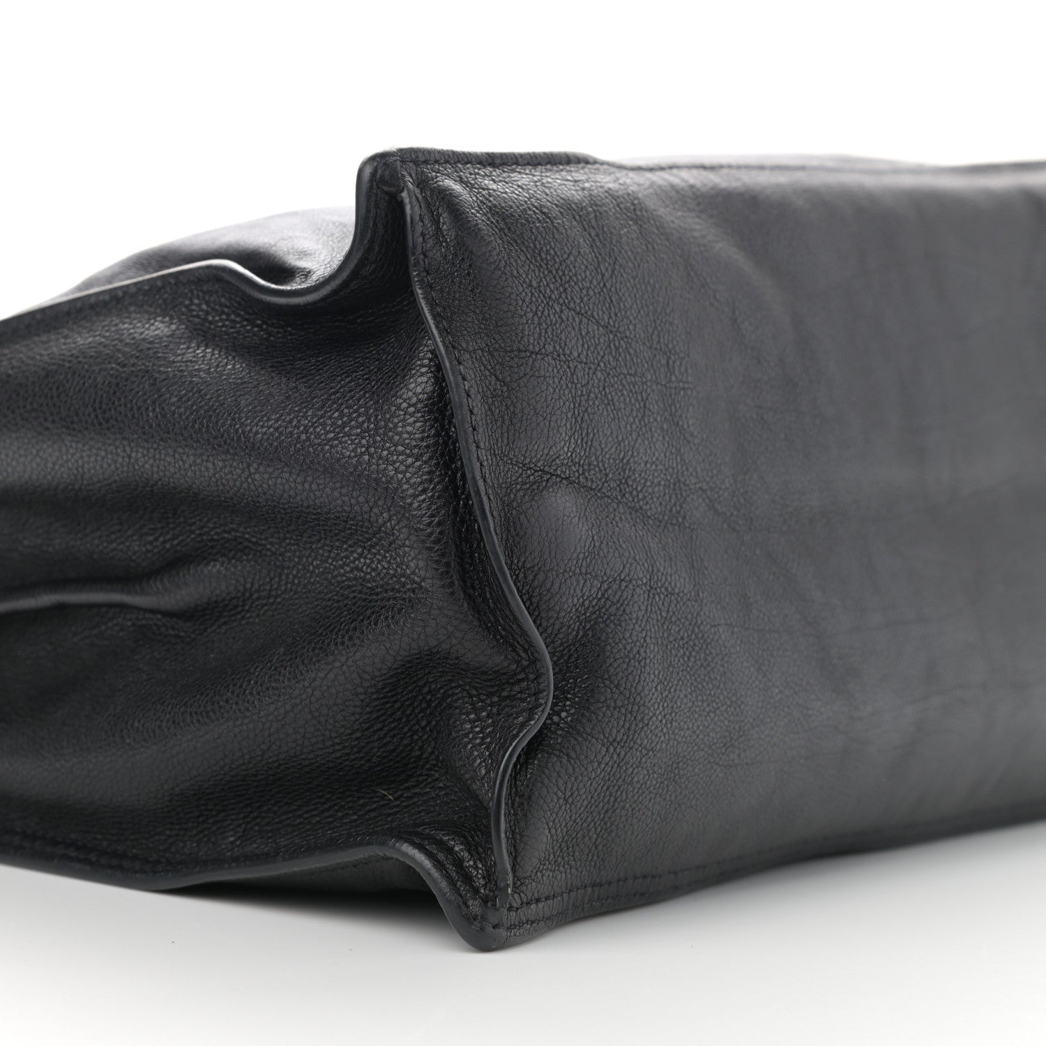 Prada Glace Calfskin Etiquette Shopping Bag Black Astrale 10 of 12