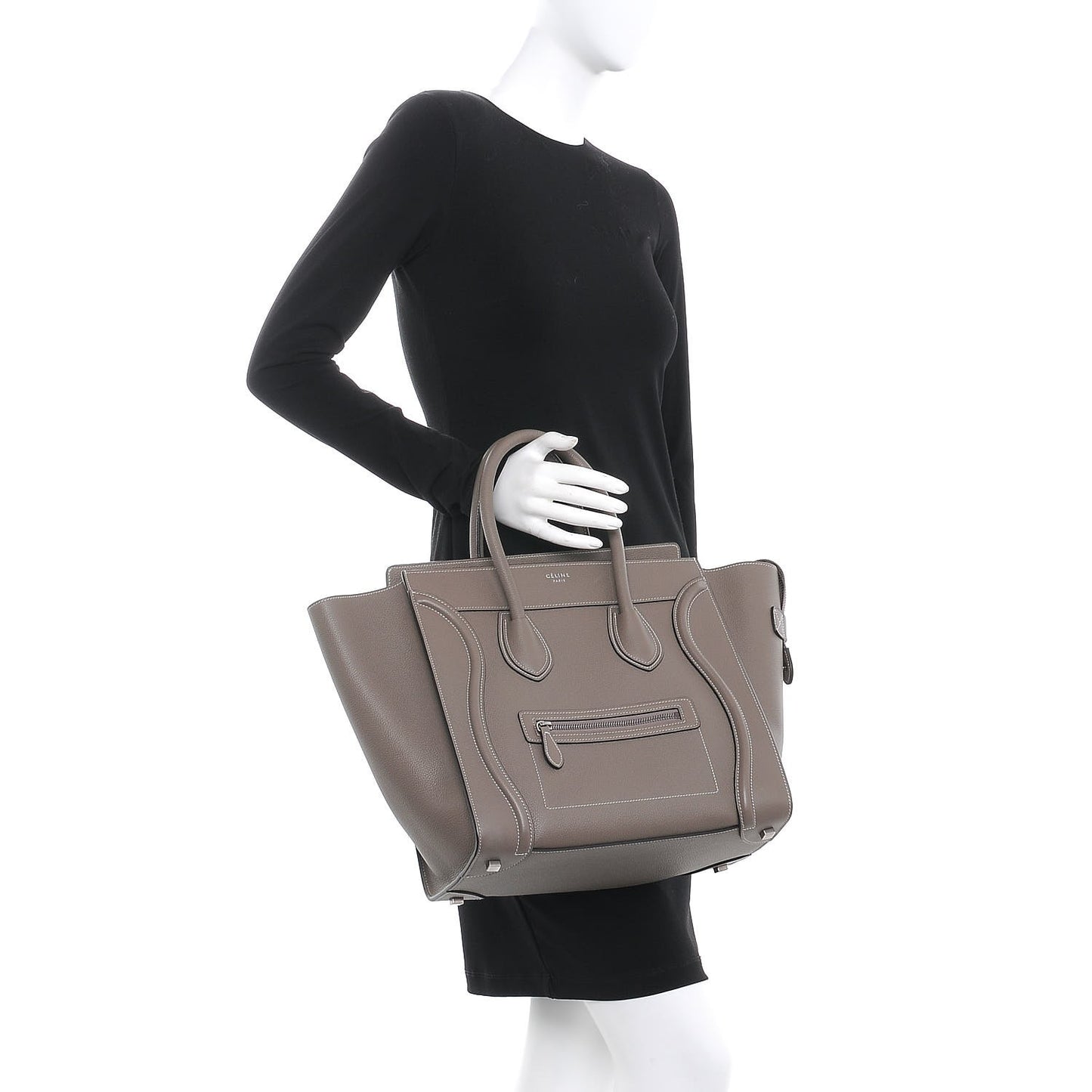 Drummed Calfskin Mini Luggage Souris
