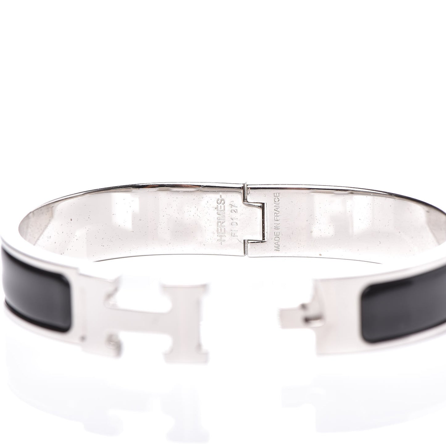 Enamel Narrow Clic Clac H Bracelet PM Black
