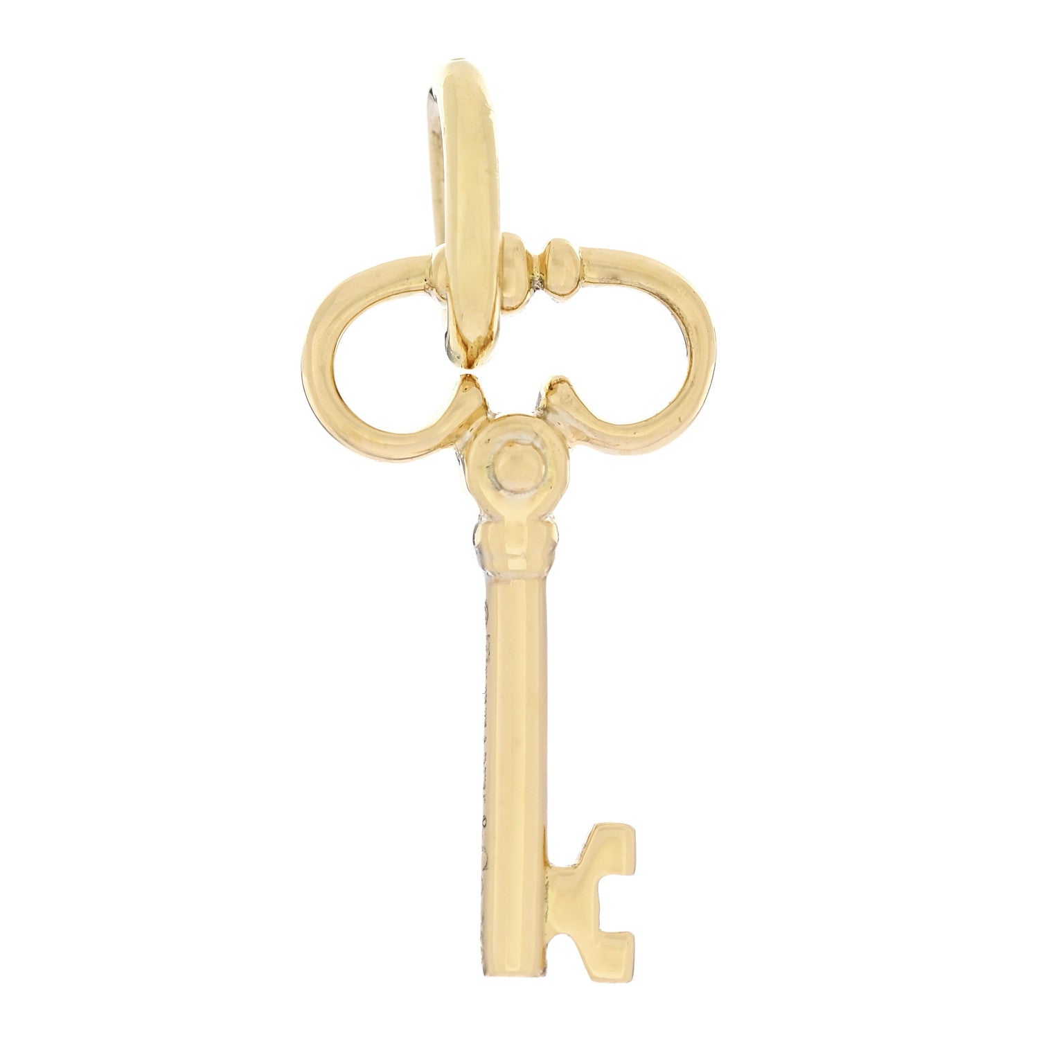 Tiffany 18K Yellow Gold Diamond Mini Key Charm 2 of 4